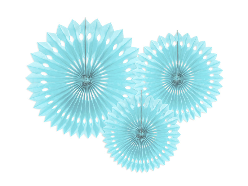 Light Blue Tissue Paper Fans