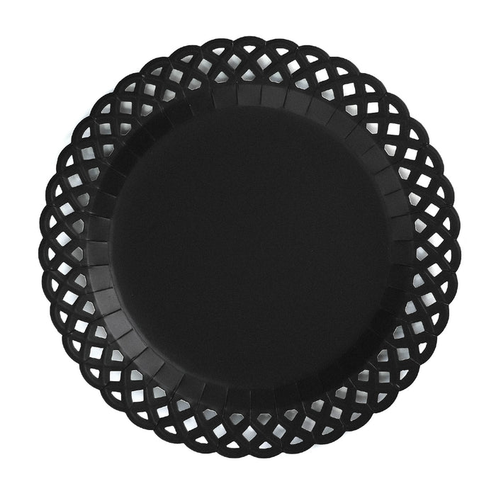 Black Basketweave Dinner Paper Plates