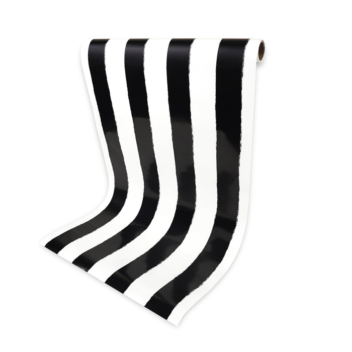 Vintage Black & White Stripe Paper Table Runner