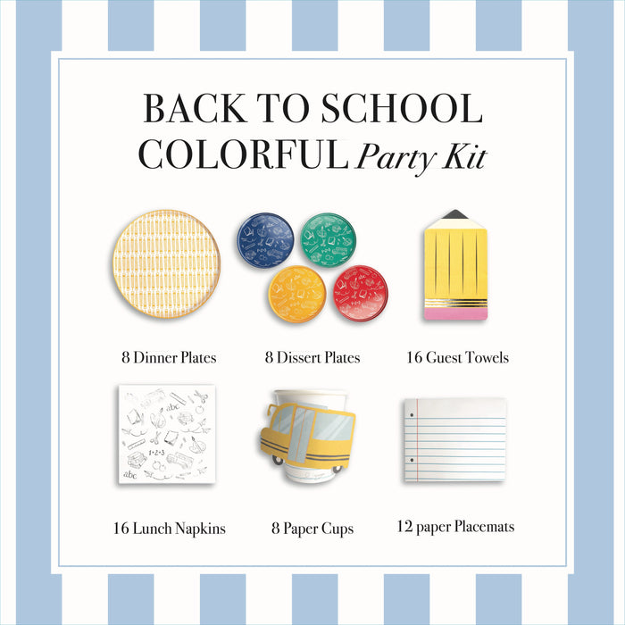 Back to School Colorful Party Kit