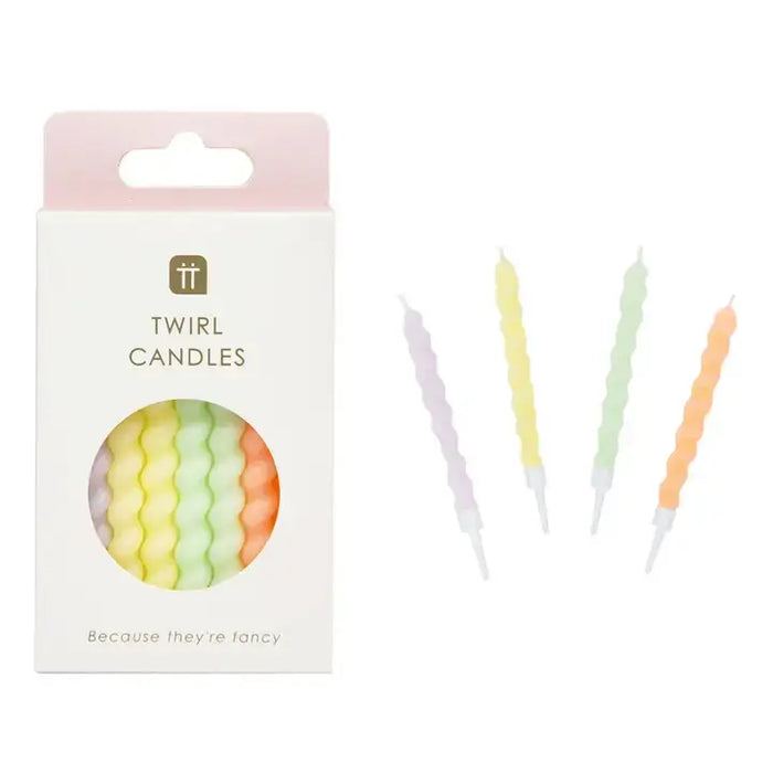 Twisted Pastel Birthday Candles- 8 Pack