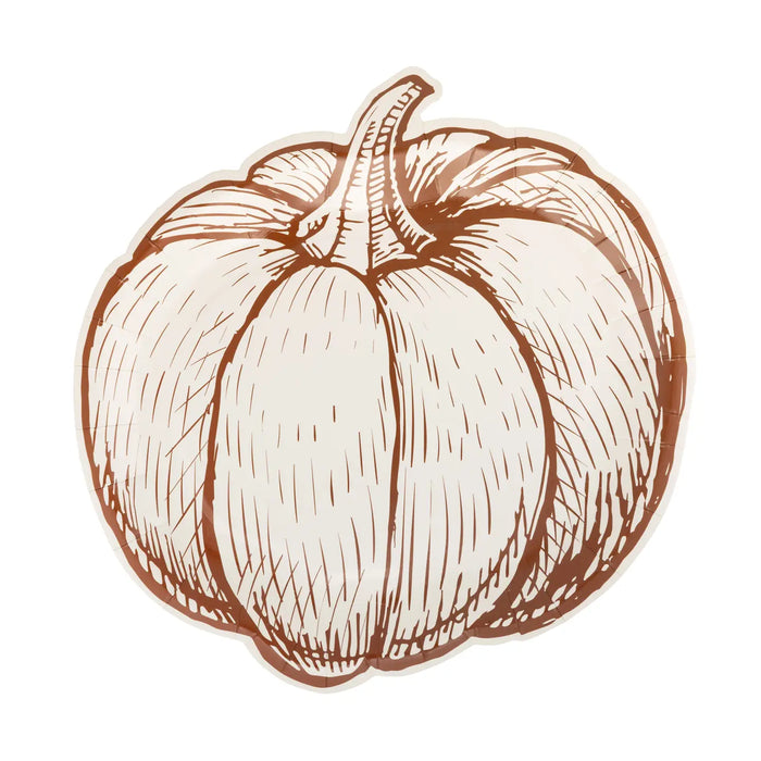 Pumpkin Shaped Paper Plates