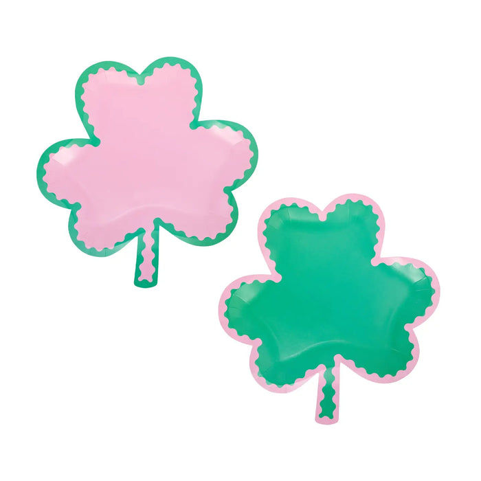 Pink and Green Shamrock Plates