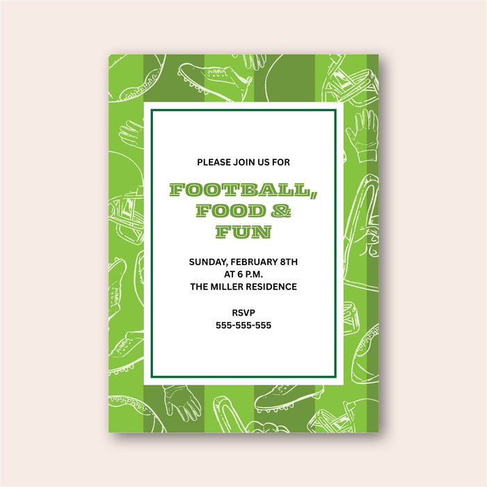 Football Icons Digital Invite