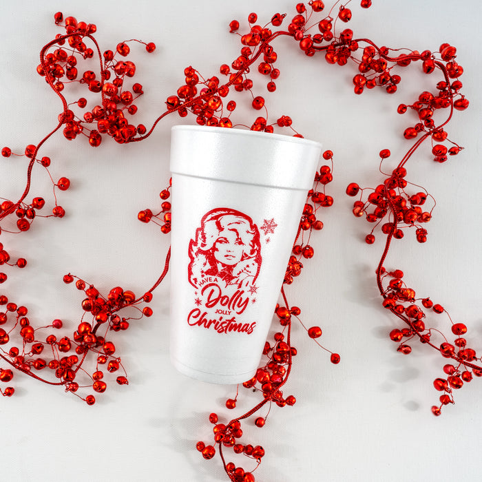 Have a Dolly Jolly Christmas 20oz. Foam Cups | 10 pack