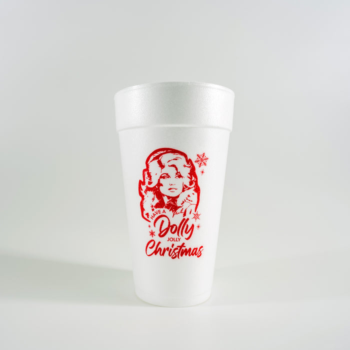 Have a Dolly Jolly Christmas 20oz. Foam Cups | 10 pack