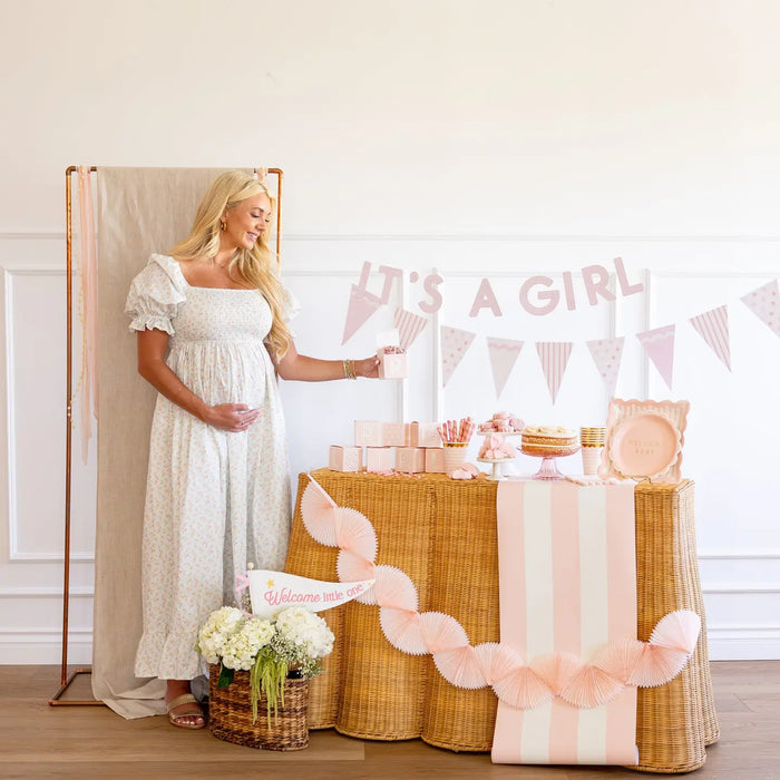 Pink Tissue Bunting Banner