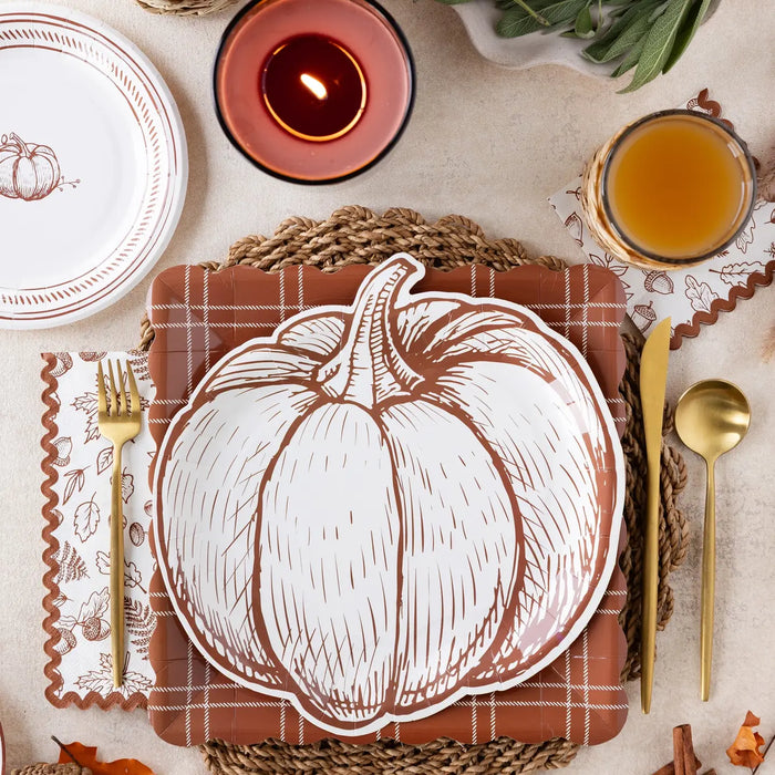 Pumpkin Shaped Paper Plates