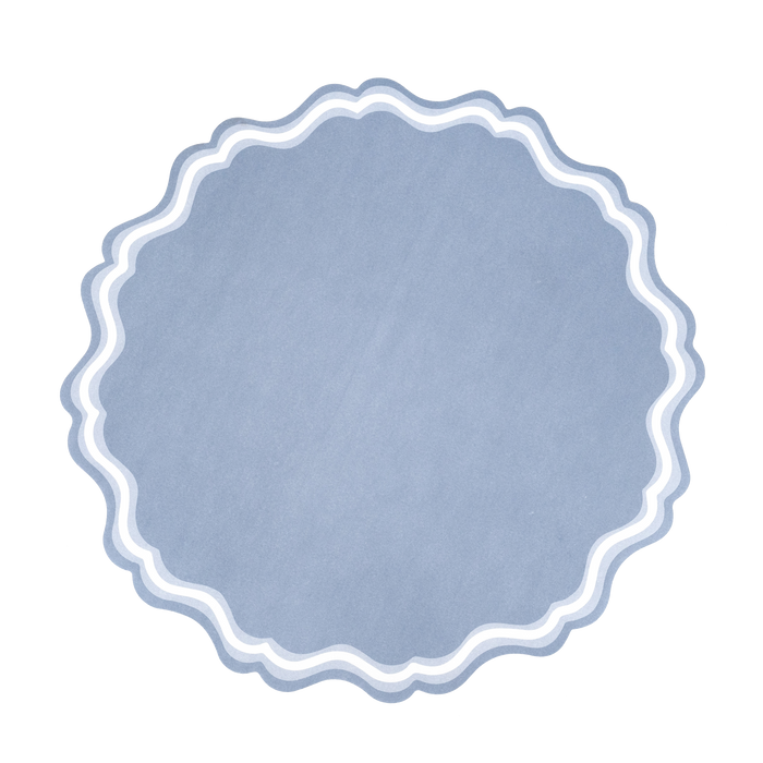 Dusty Blue Fancy Scallop Paper Placemats