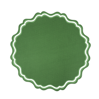 Green Fancy Scallop Paper Placemats