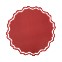 Red Fancy Scallop Paper Placemats