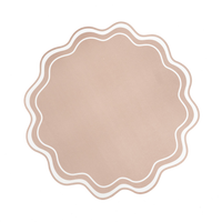 Beige Wavy Scallop Paper Placemats
