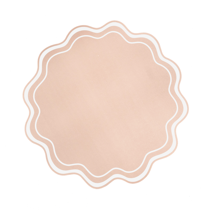 Beige Wavy Scallop Paper Placemats