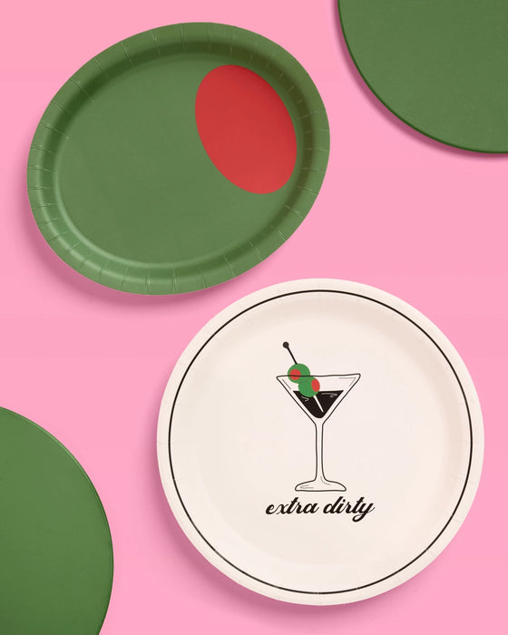 Martini and Olive Plates Set