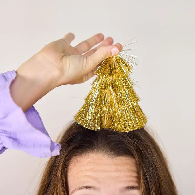 Golden Girl Mini Gold Fringe Party Hats Set