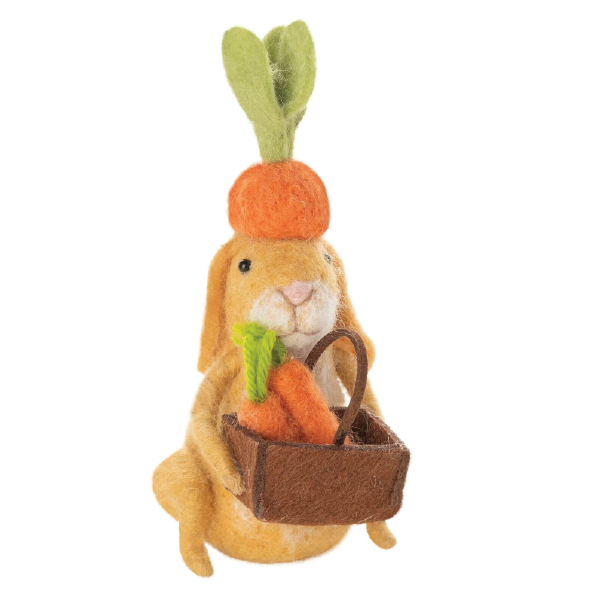 Felt Bunny With Carrot Hat