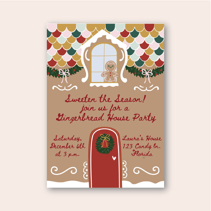 Gingerbread Digital Invitation