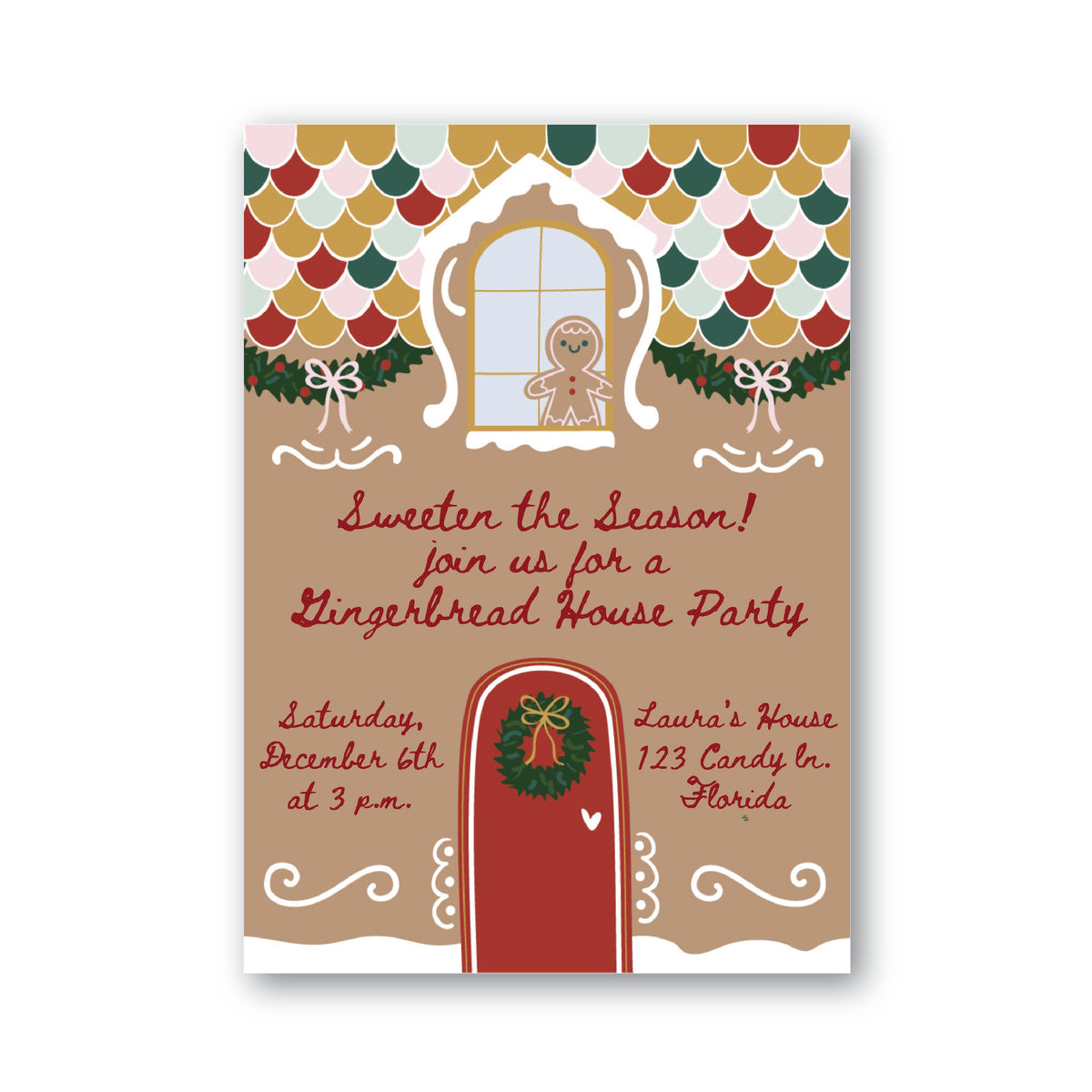 Gingerbread Digital Invitation– Gatherings by CP