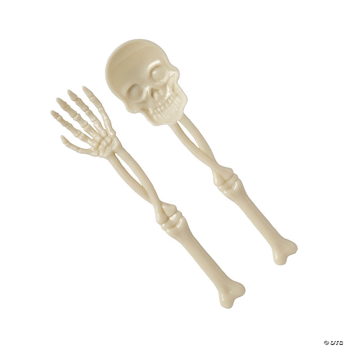 Skeleton Fork & Spoon Halloween Cutlery Set