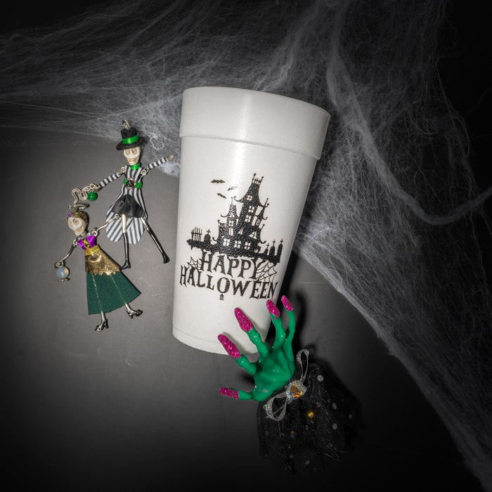 Happy Halloween Spooky Haunted House 20oz. Foam Cups | 10 pack