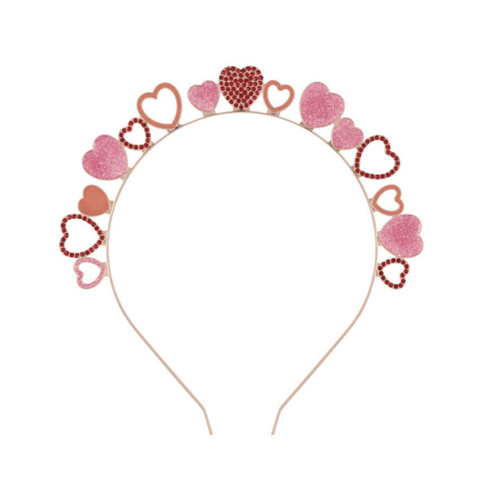 Rhinestone Hearts Metal Headband