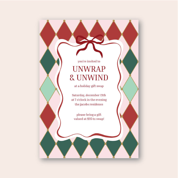 Holiday Diamonds Digital invitation