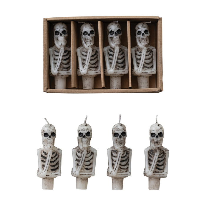 Unscented Skeleton Shaped Bottle Taper Candles