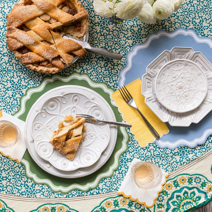 Dusty Blue Fancy Scallop Paper Placemats