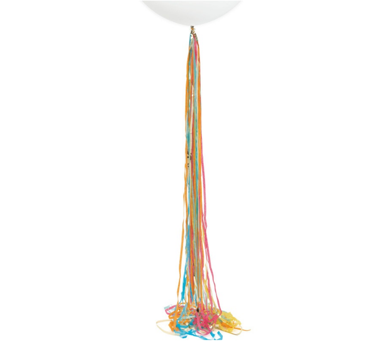 Gold Foil & Colorful Tissue Tassel Balloon Tail