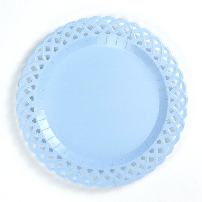 Light Blue Basketweave Dinner Paper Plates