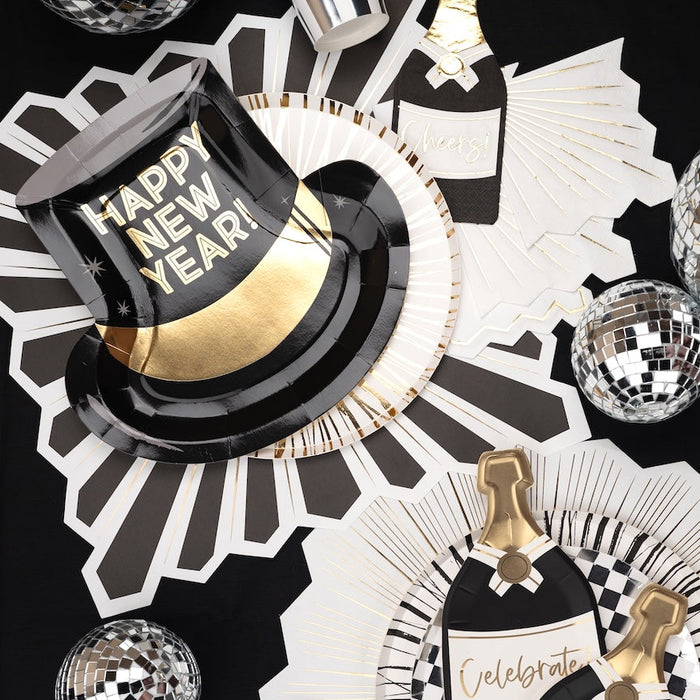 Happy New Year Hat Shaped Paper Plate