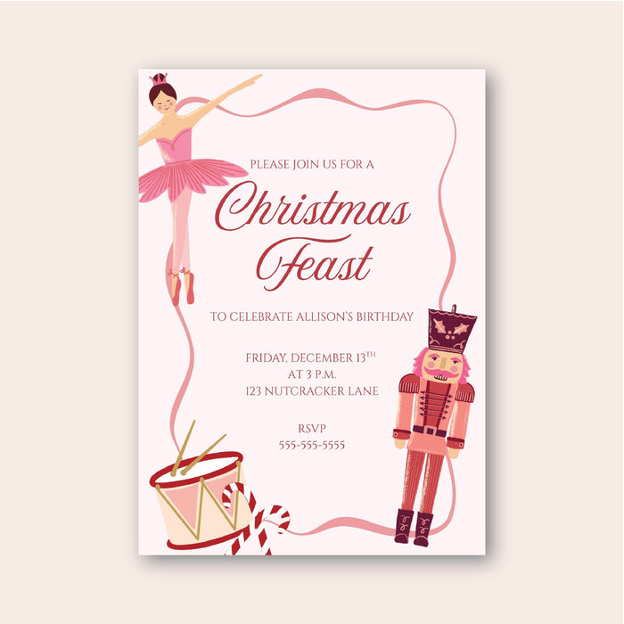 Nutcracker Christmas Digital Invitation