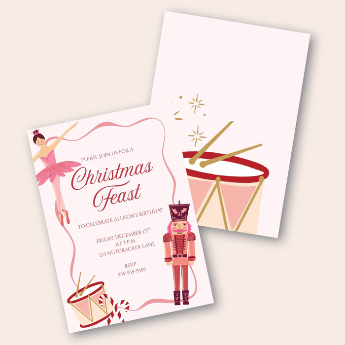 Nutcracker Christmas Digital Invitation