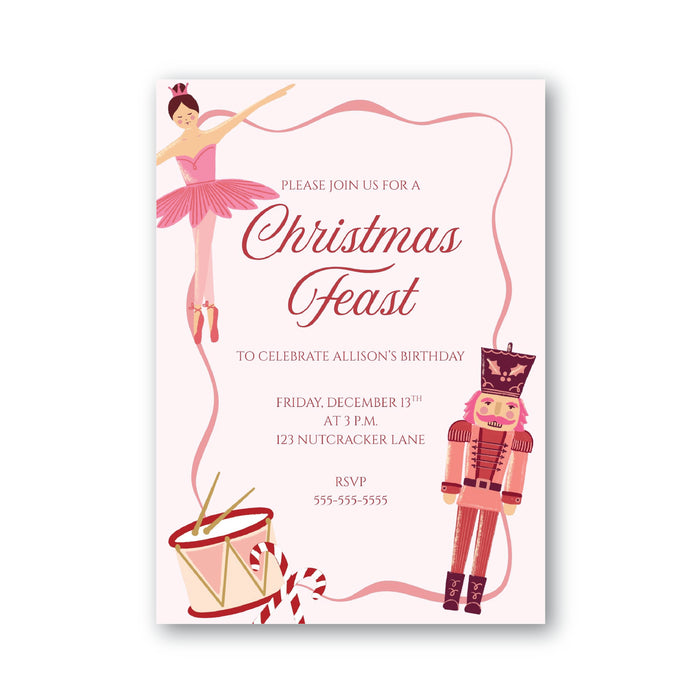 Nutcracker Christmas Digital Invitation