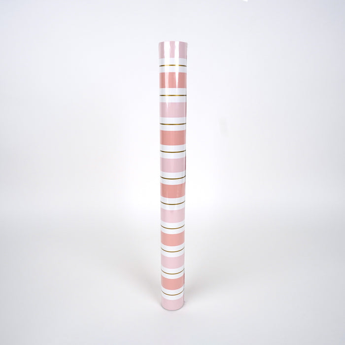 Pink Striped Paper Table Runner