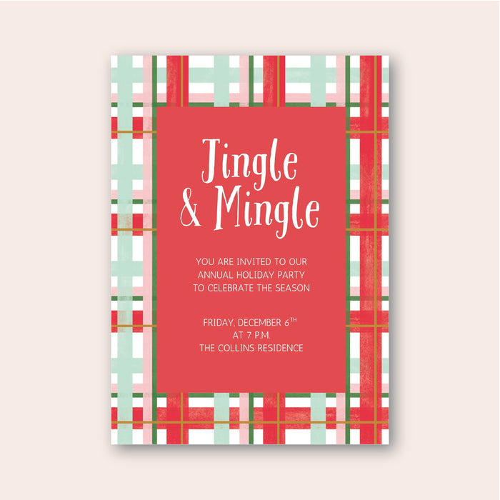 Christmas Plaid Digital Invitation