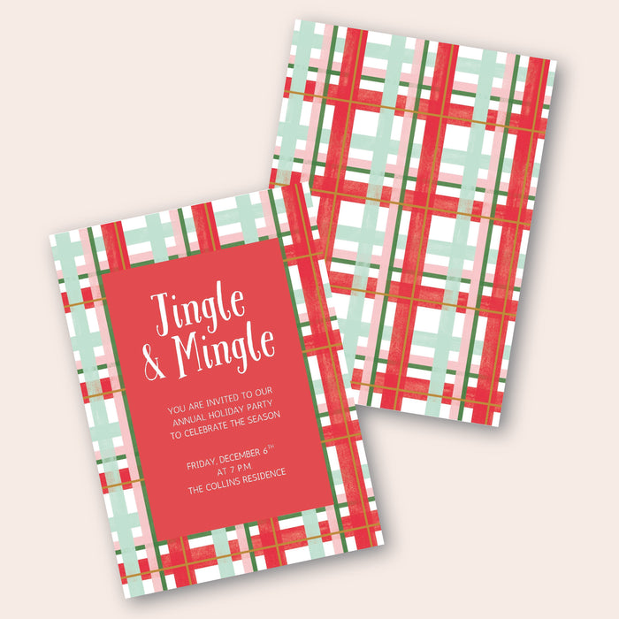 Christmas Plaid Digital Invitation