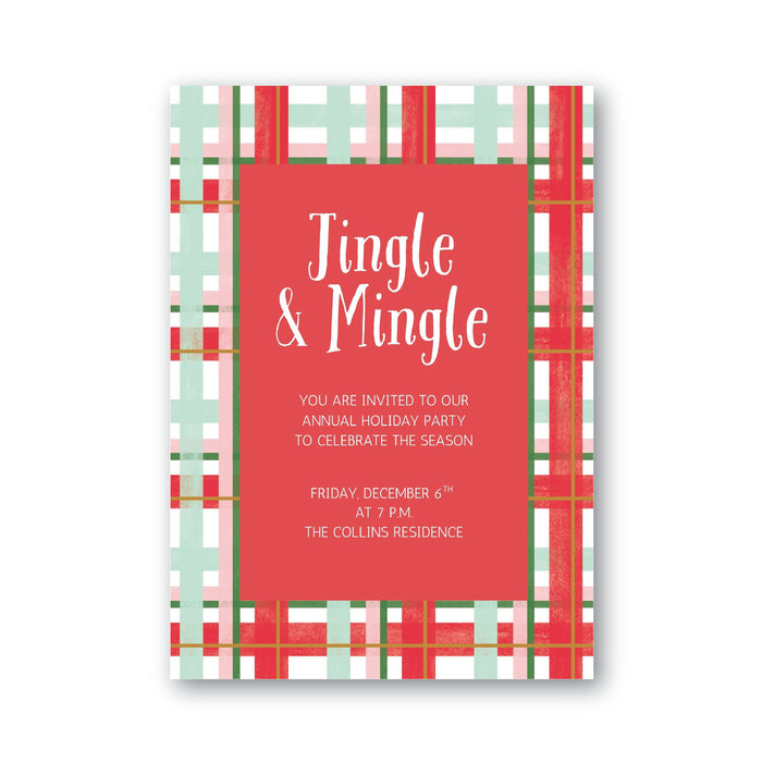 Christmas Plaid Digital Invitation