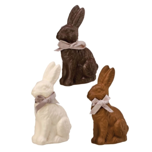 Faux Chocolate Resin Bunny with Bow