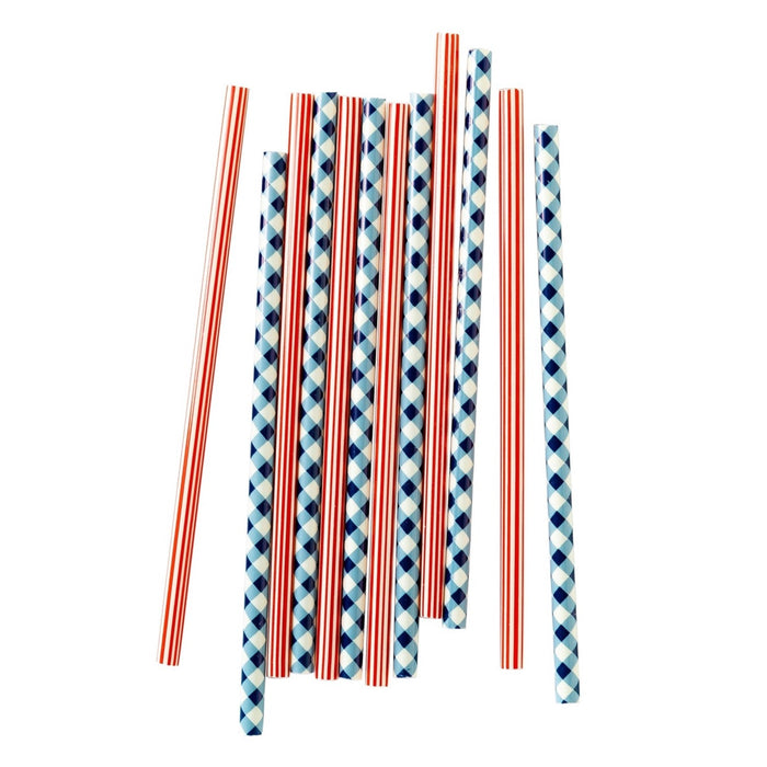 Plaid & Stripes Reusable Straws
