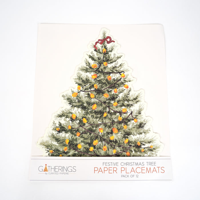 Festive Christmas Tree Paper Placemats