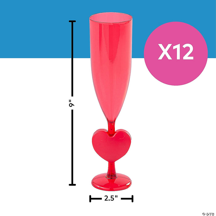 Valentine’s Day Heart Champagne Flutes
