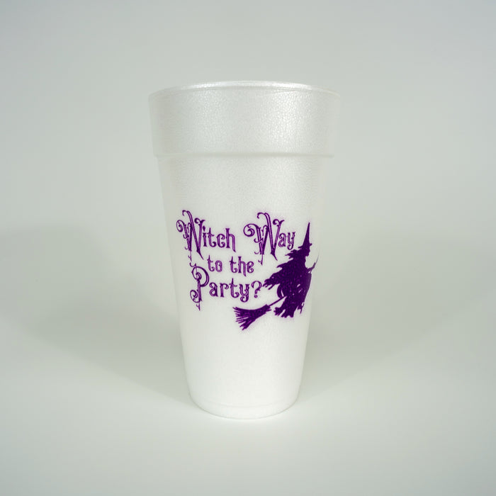 Witch Way to the Party Halloween 20oz. Foam Cups | 10 pack
