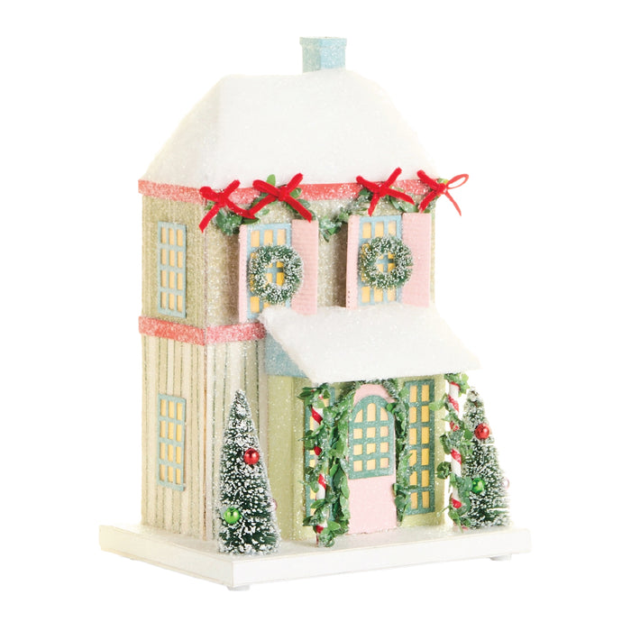 Snowflake Lane Gabled Lighted Paper House