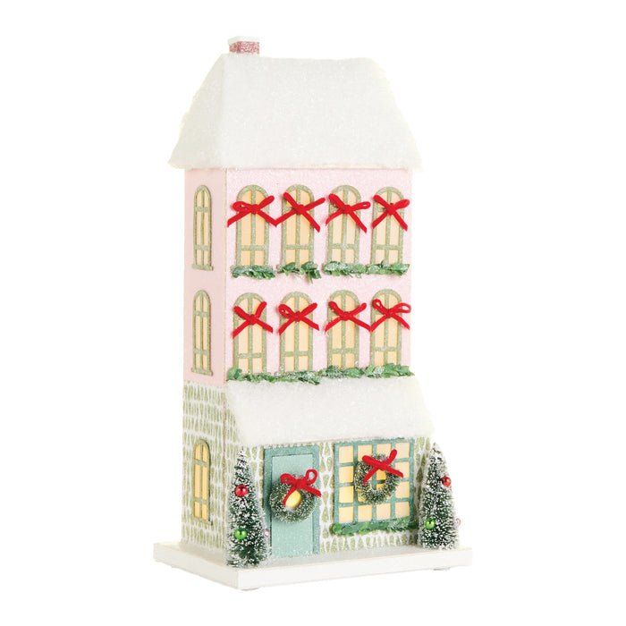 Snowflake Lane Tall Lighted Paper House