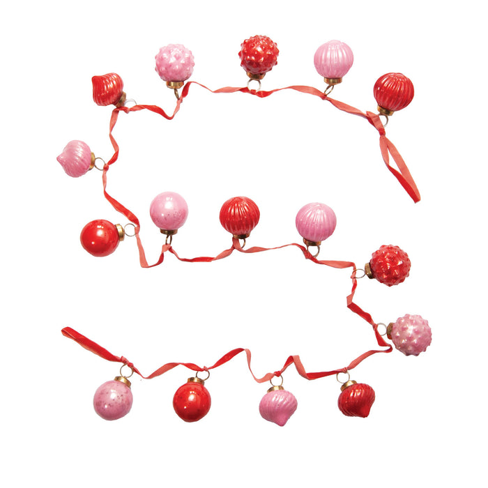 Embossed Recycled Mercury Glass Ornament Garland