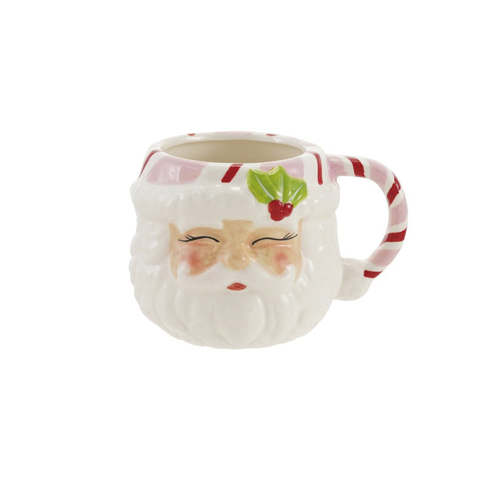 Hand-Painted Ceramic Santa Head Shaped Mug