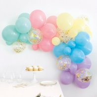 Pastel Assorted Foil Confetti & Latex Balloon Arch Kit