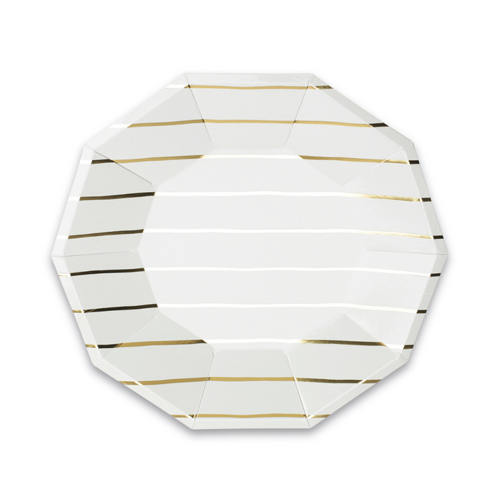 Gold Frenchie Dinner Paper Plates