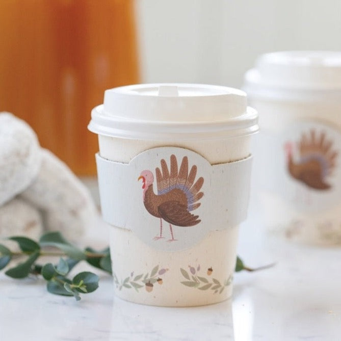 Harvest Turkey To-Go Cozy Cups